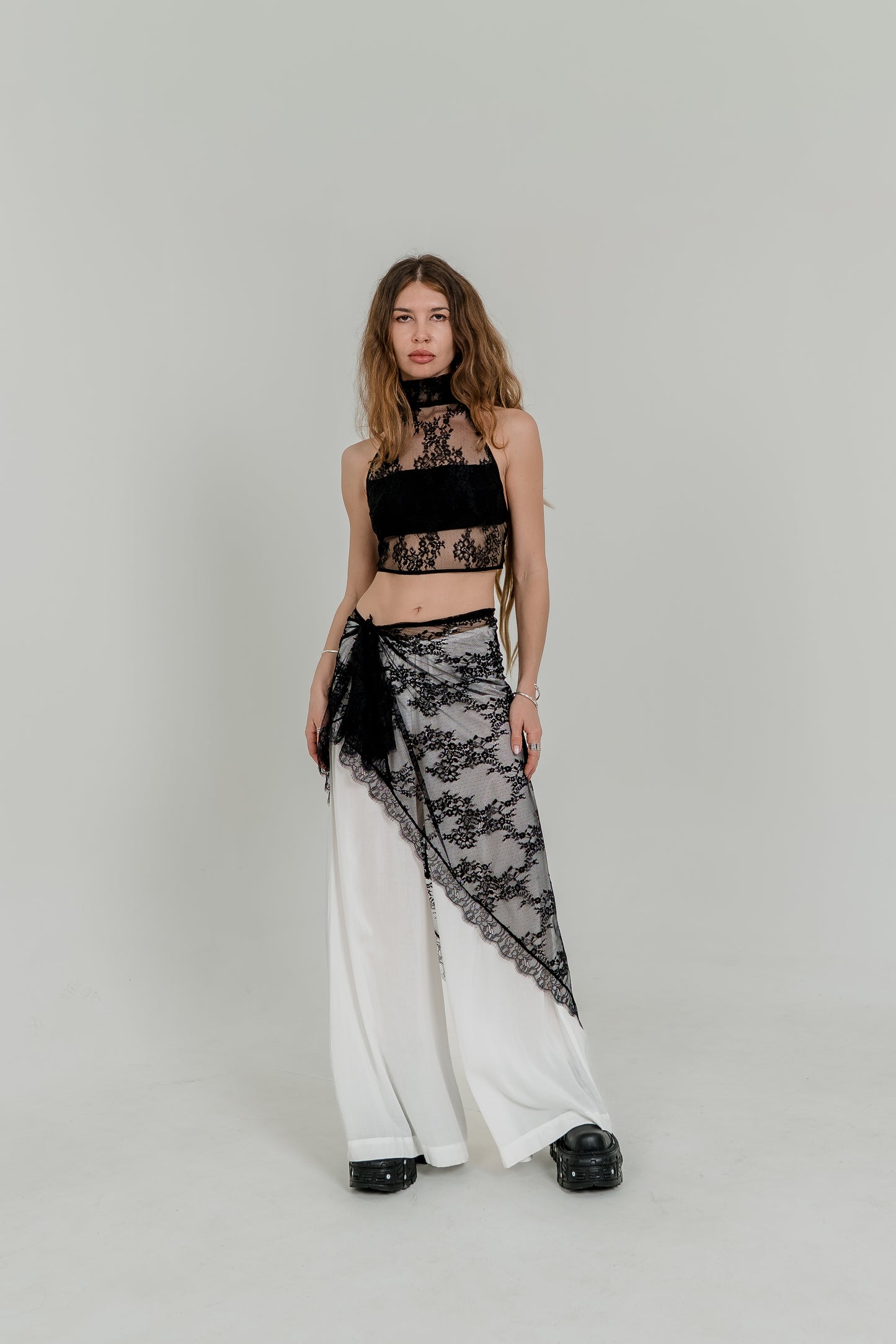 Lace Crochet Pareo Skirt – Sheer Wrap Scarf in Two Colors