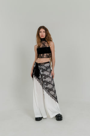 Lace Pareo Skirt – Sheer Wrap Scarf in Two Colors