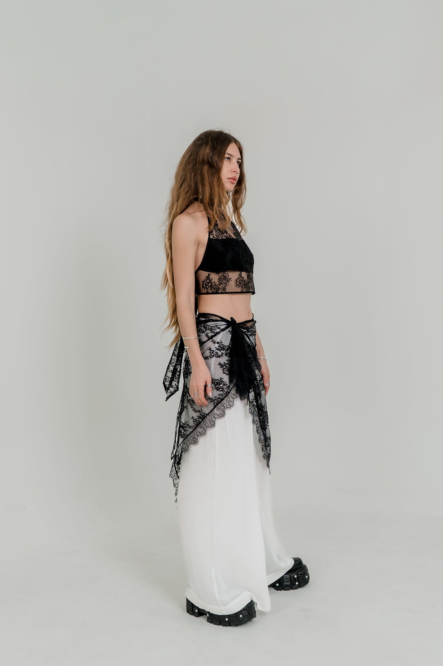 Lace Crochet Pareo Skirt – Sheer Wrap Scarf in Two Colors