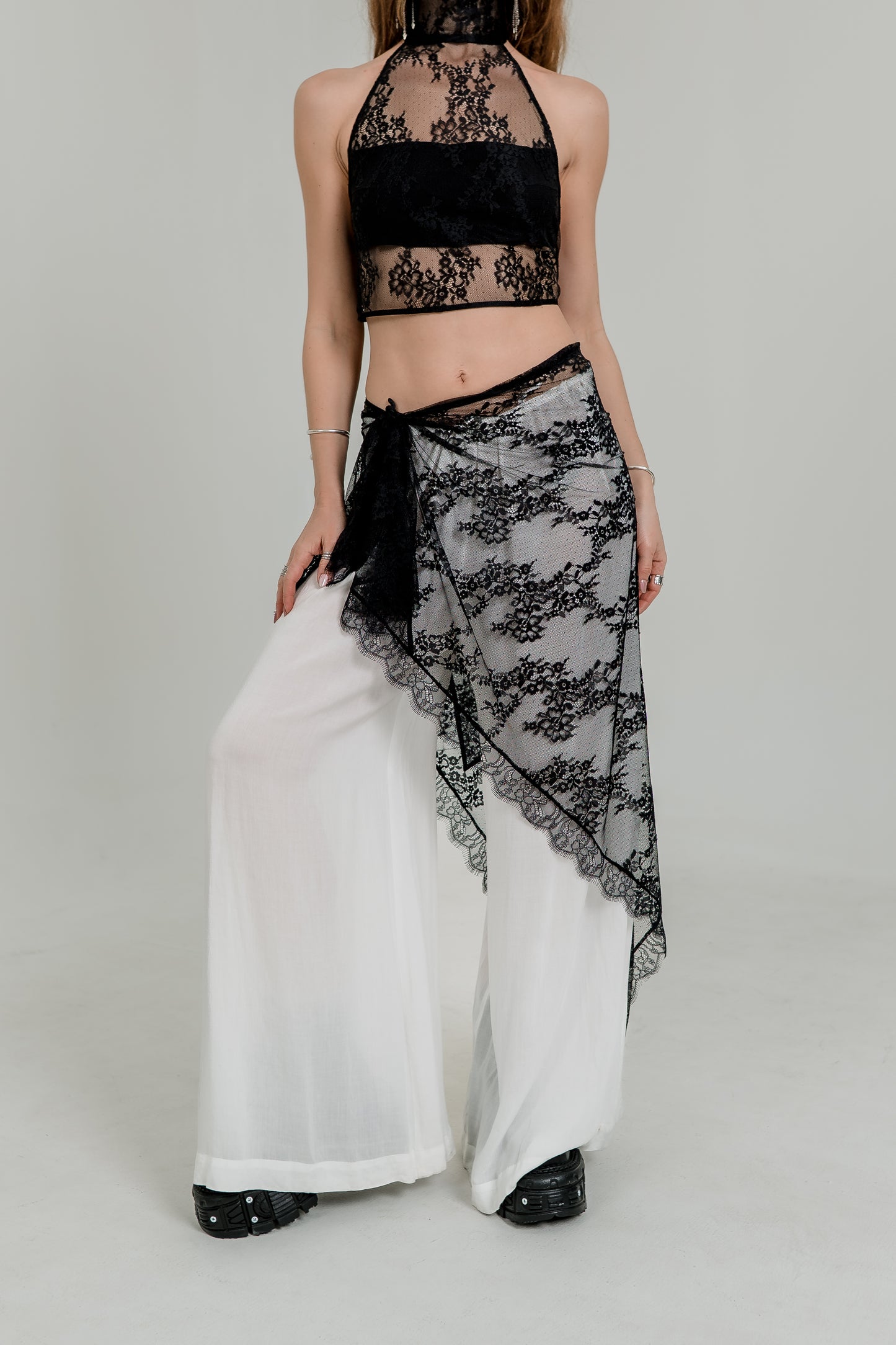 Lace Crochet Pareo Skirt – Sheer Wrap Scarf in Two Colors