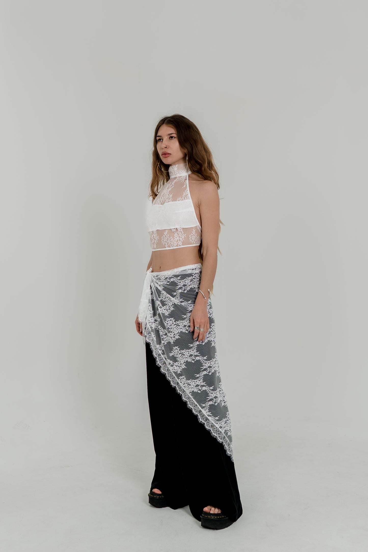 Lace Crochet Pareo Skirt – Sheer Wrap Scarf in Two Colors