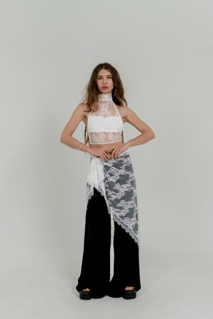 Lace Pareo Skirt – Sheer Wrap Scarf in Two Colors