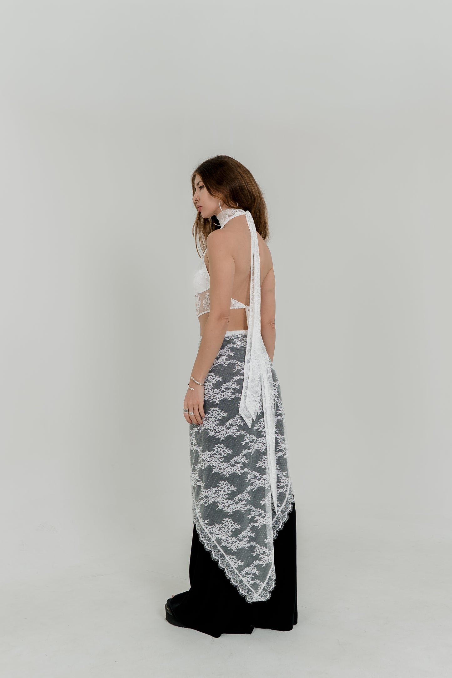 Lace Crochet Pareo Skirt – Sheer Wrap Scarf in Two Colors