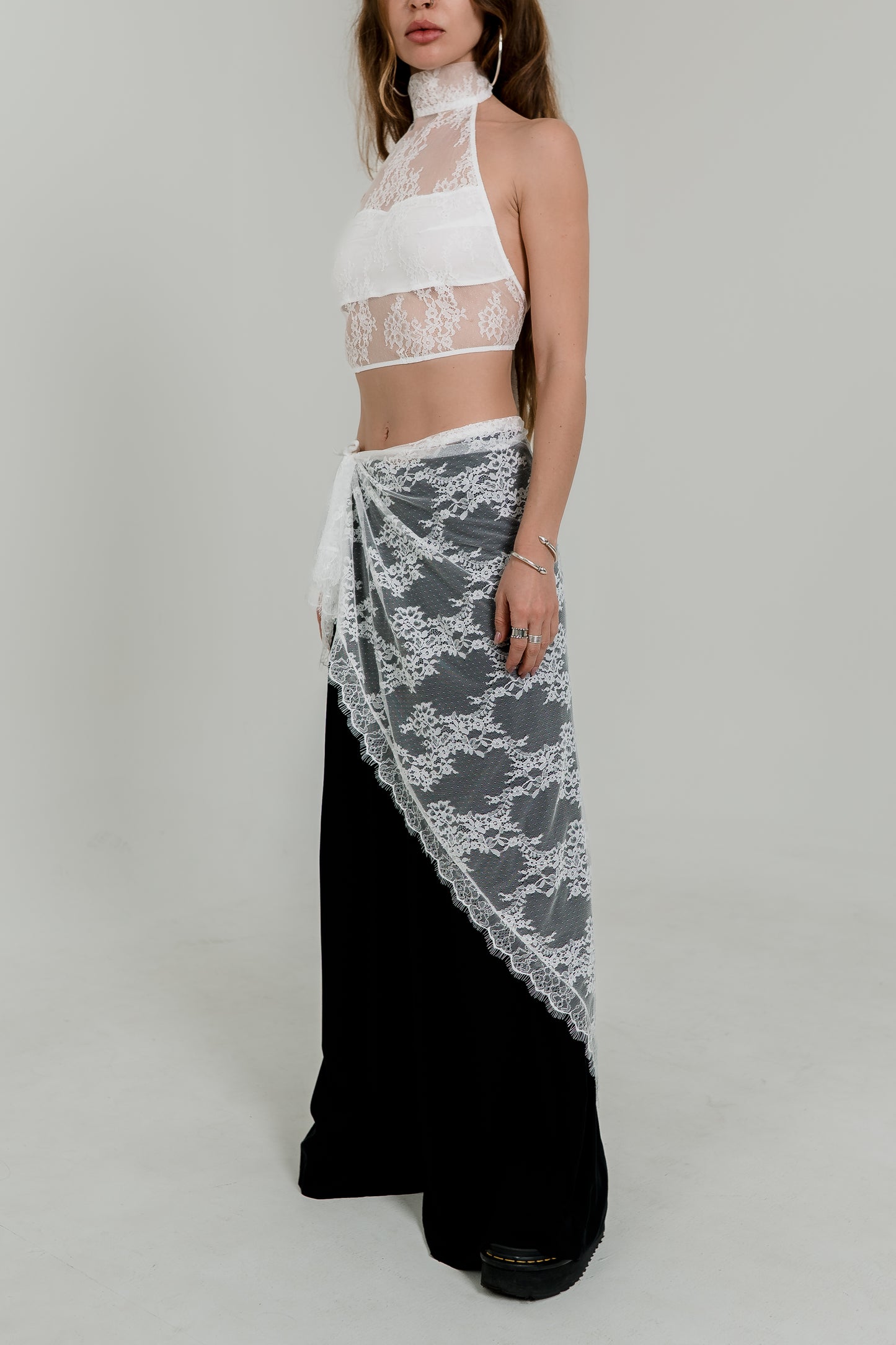 Lace Crochet Pareo Skirt – Sheer Wrap Scarf in Two Colors