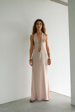 Monna Cut-Out Maxi Dress – Off White