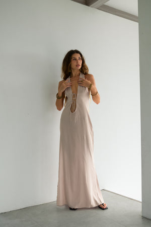 Monna Cut-Out Maxi Dress – Off White