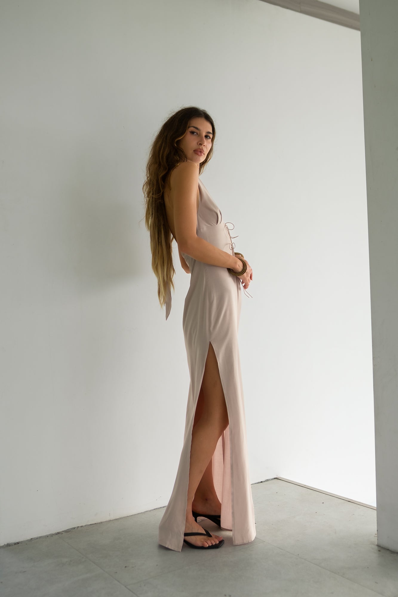 Monna Cut-Out Maxi Dress – Off White