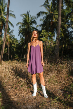 Purple mini light women dress