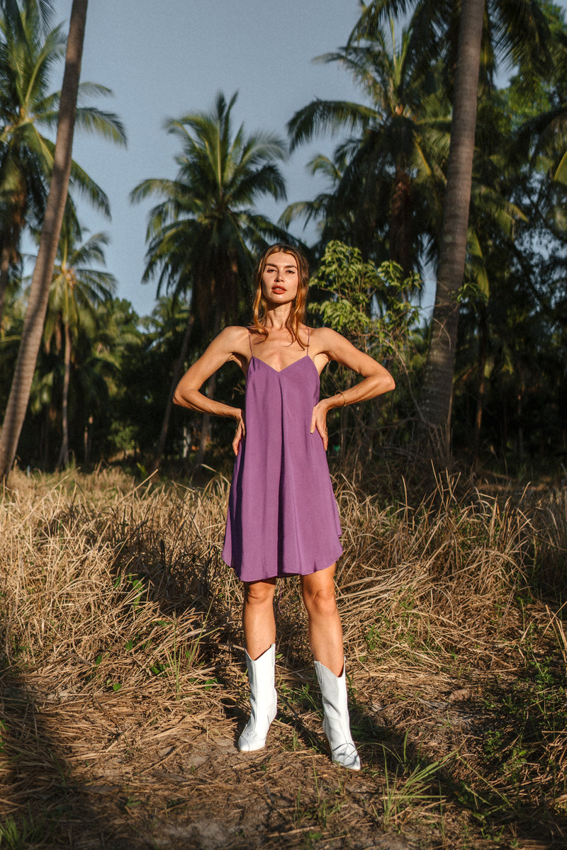 Purple mini light women dress