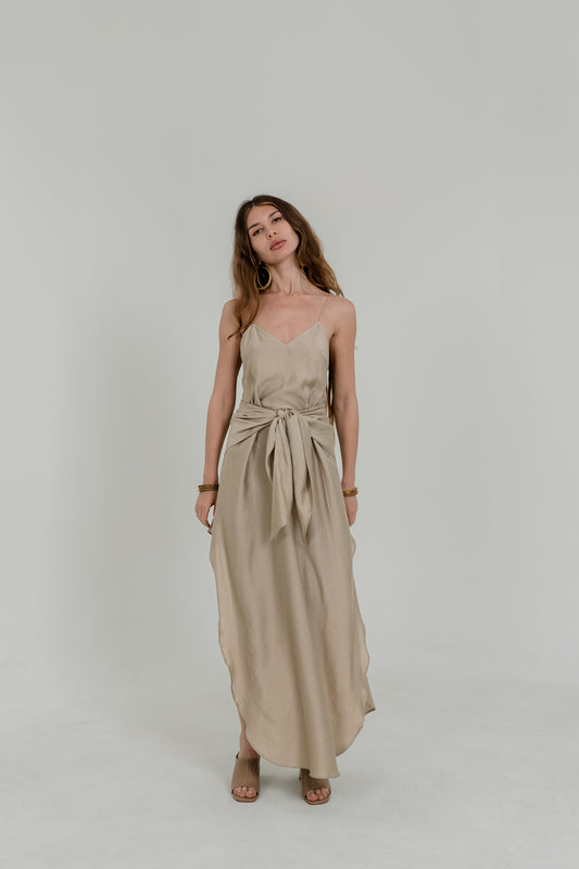 Beige Viscose Scarf / Bandana – Soft Minimal Accessory