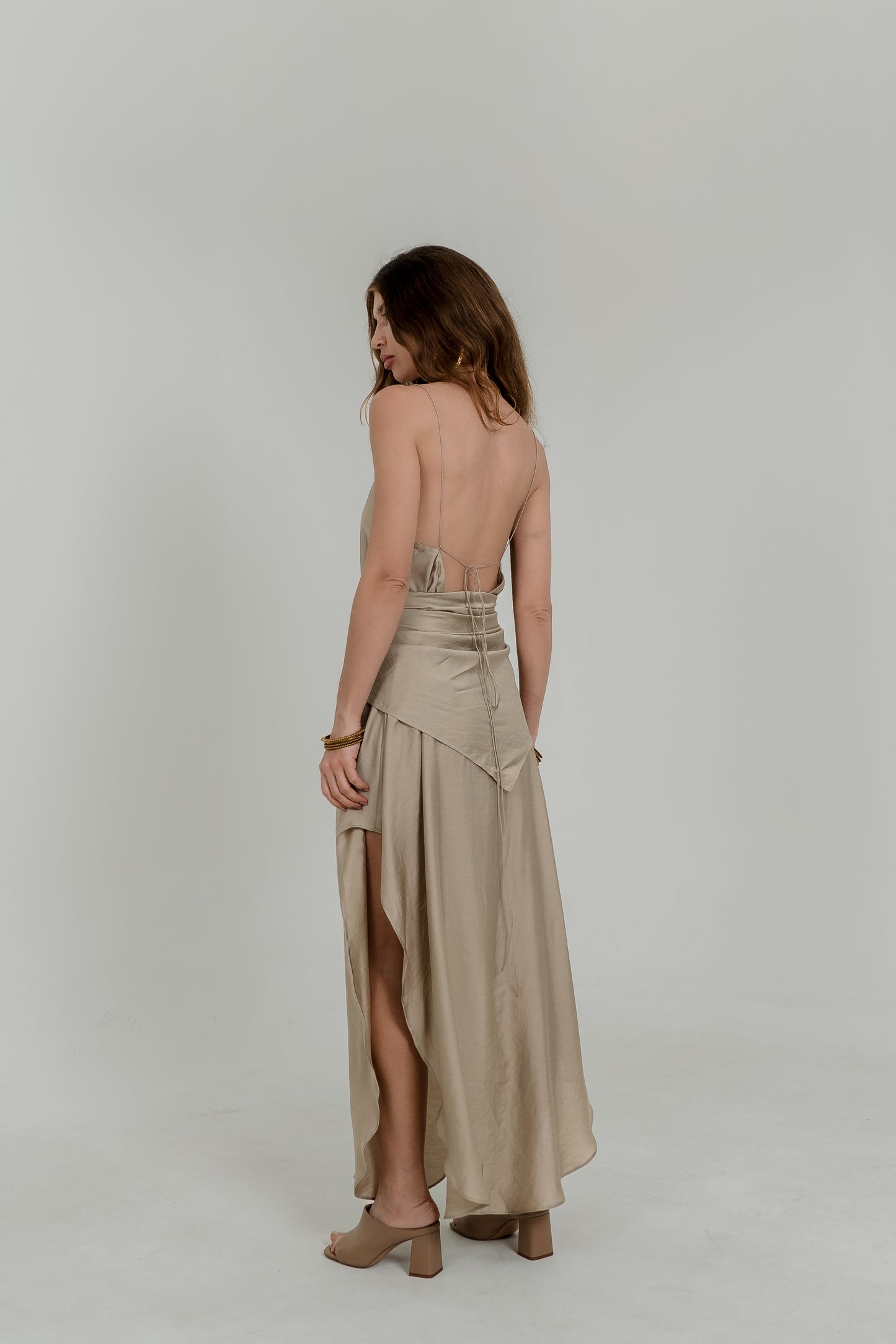 Beige Viscose Scarf / Bandana – Soft Minimal Accessory