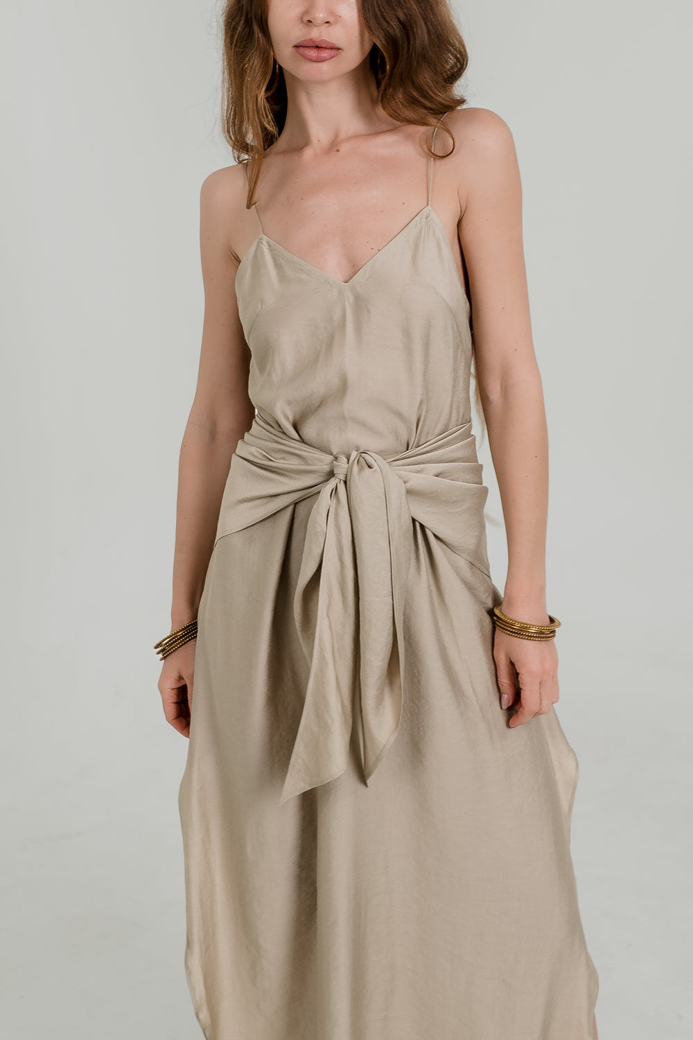 Beige Viscose Scarf / Bandana – Soft Minimal Accessory