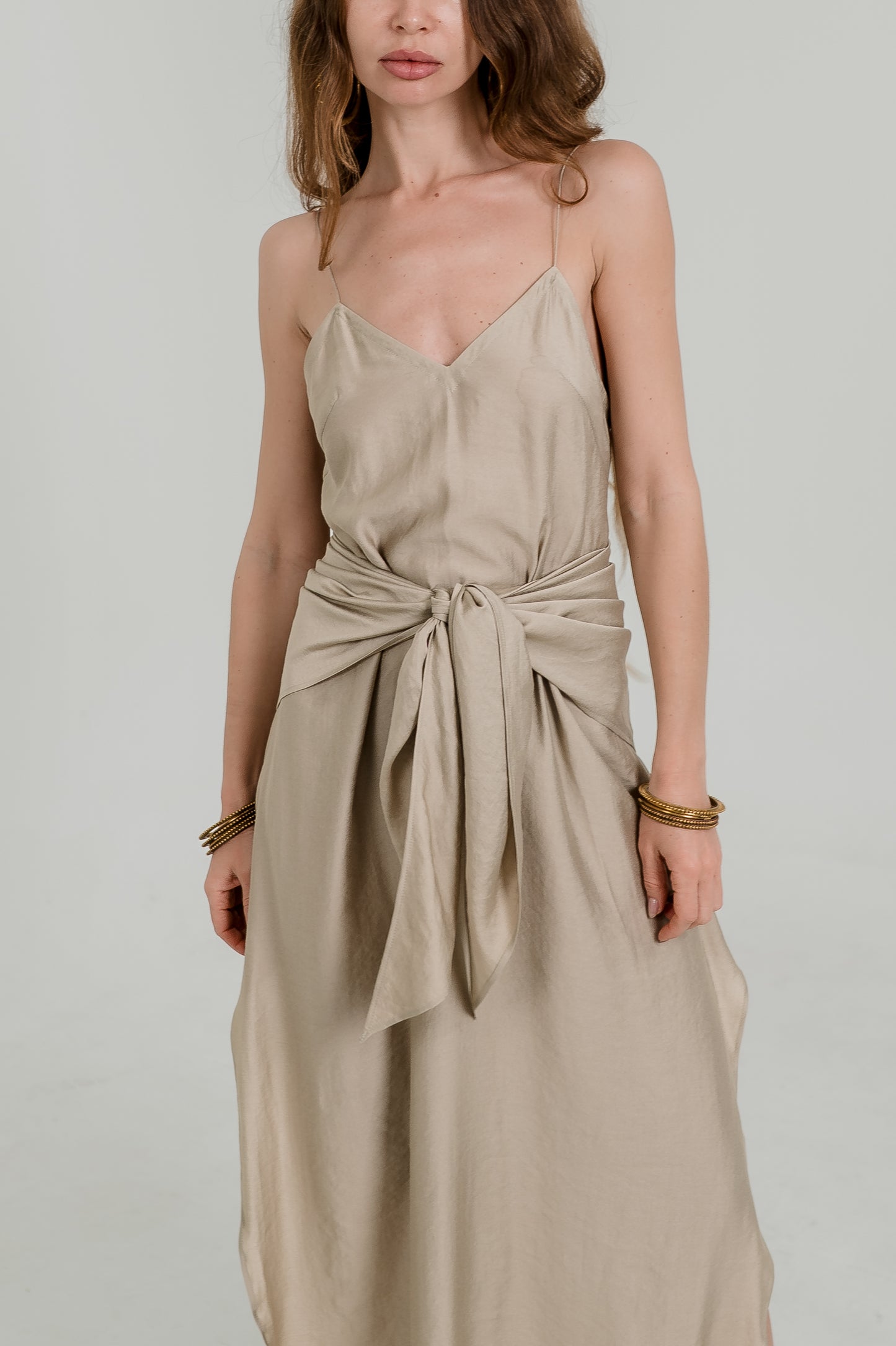 Beige Viscose Scarf / Bandana – Soft Minimal Accessory