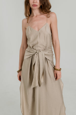 Beige Viscose Scarf / Bandana – Soft Minimal Accessory