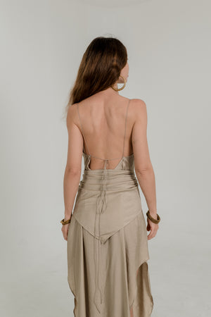 Beige Viscose Scarf / Bandana – Soft Minimal Accessory