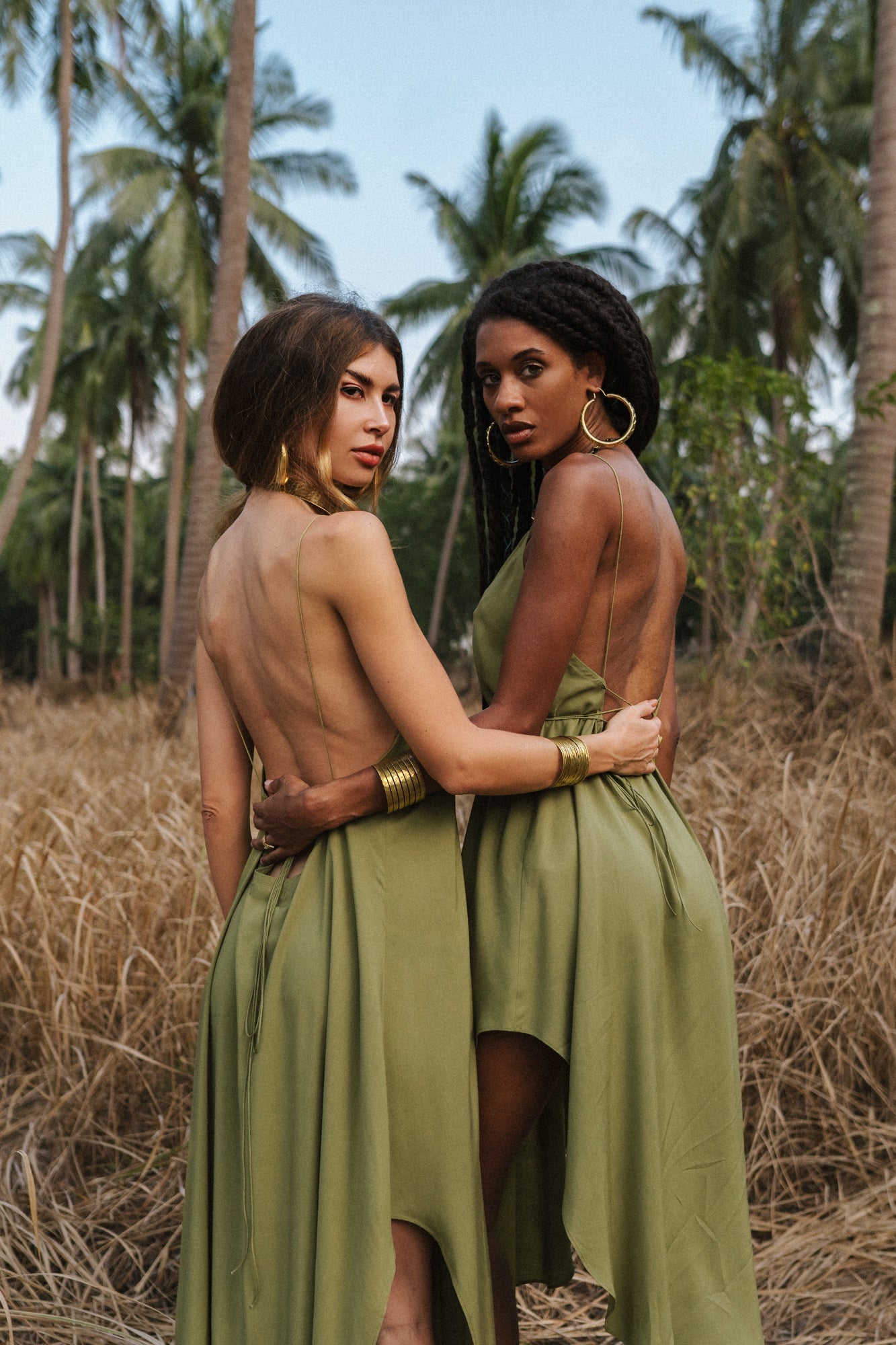 Olive maxi women dress