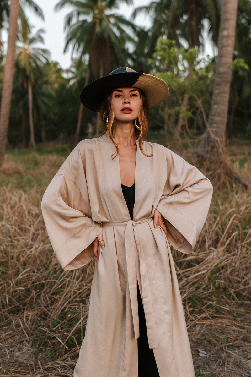 Maxi beige kimono