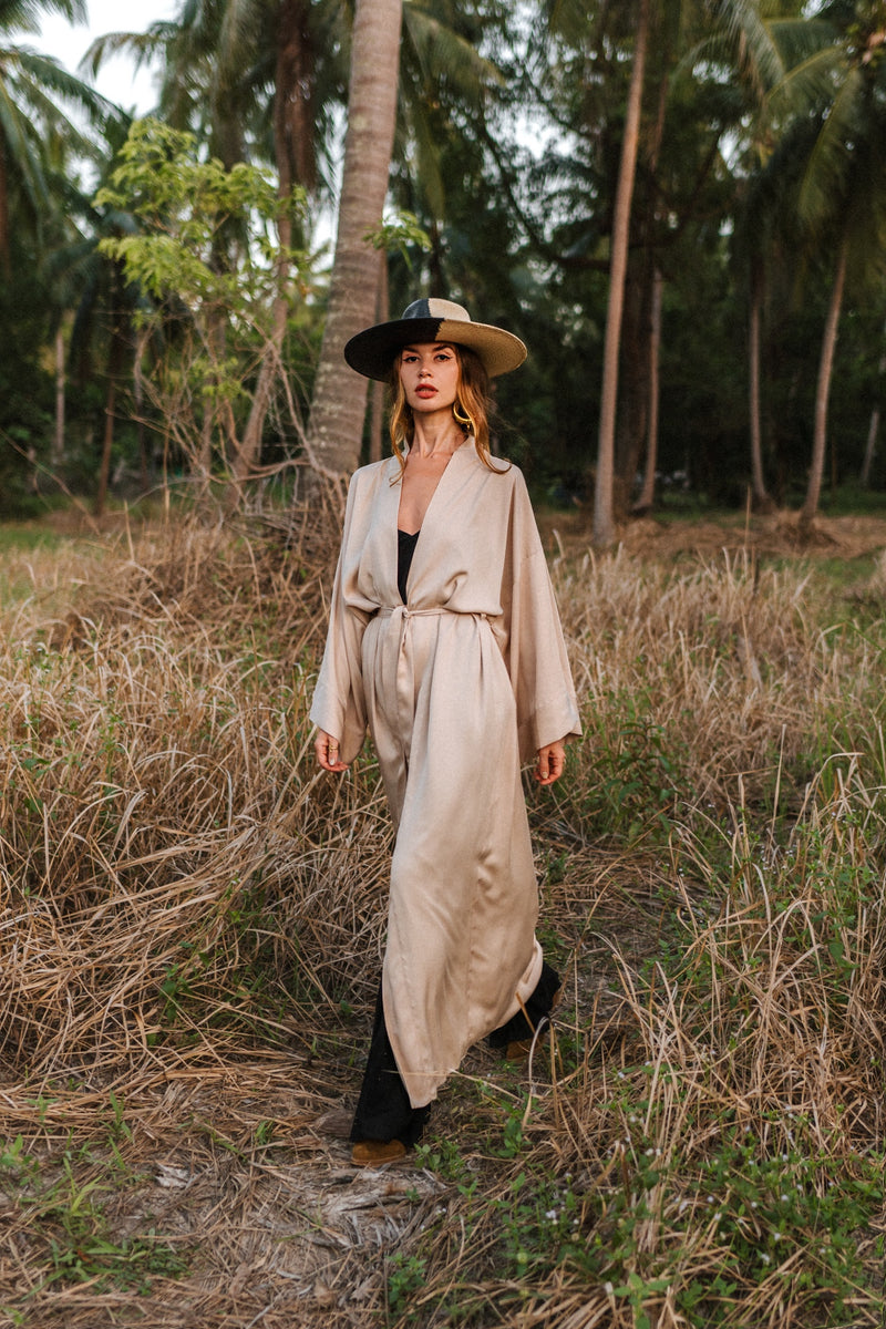 Maxi beige kimono