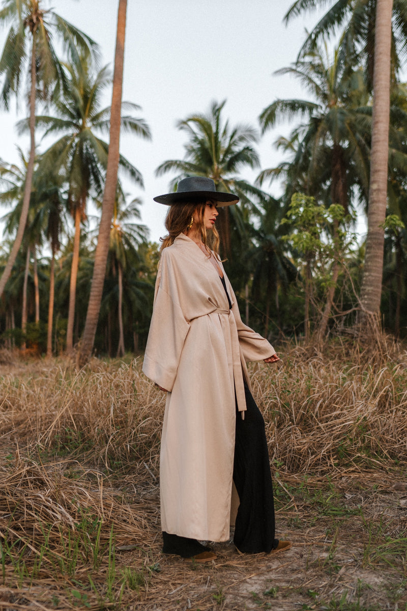 Maxi beige kimono