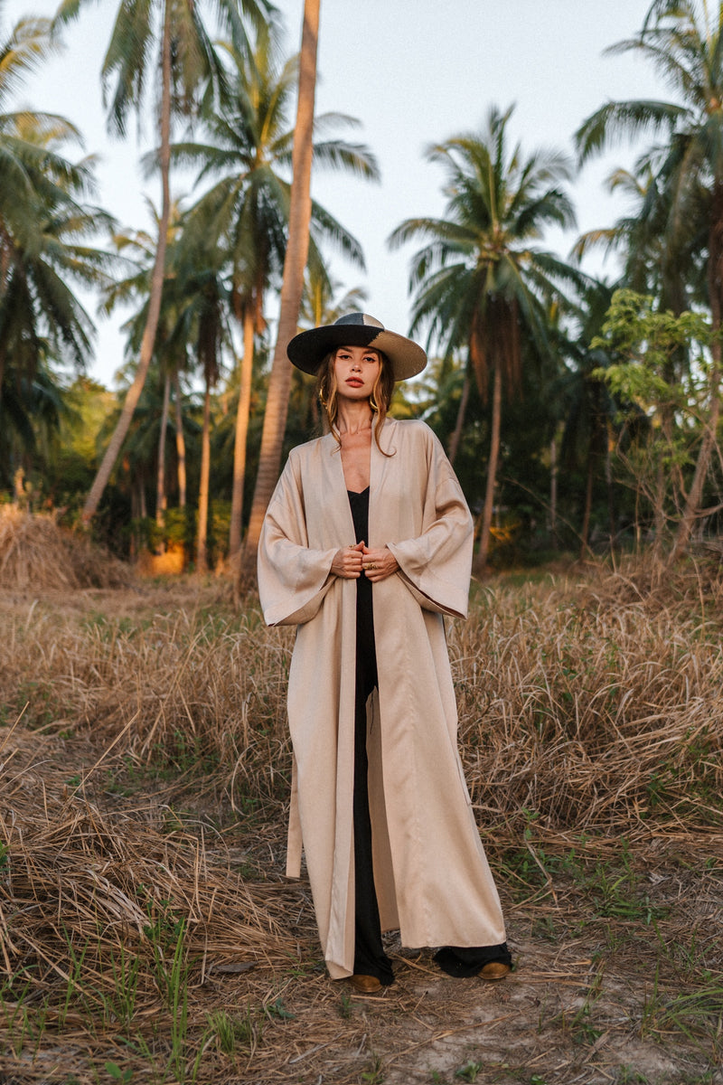 Maxi beige kimono