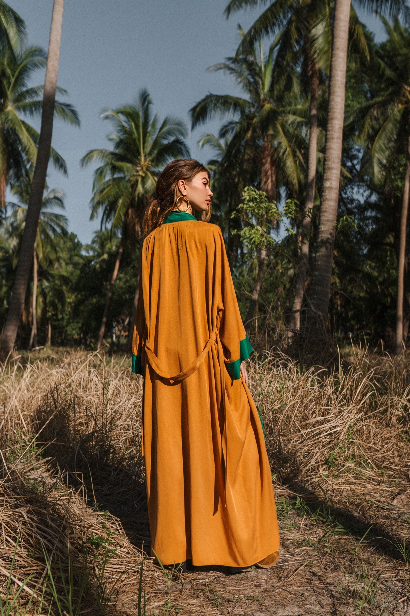 Two coloured orange maxi kimono ( Limited edition )
