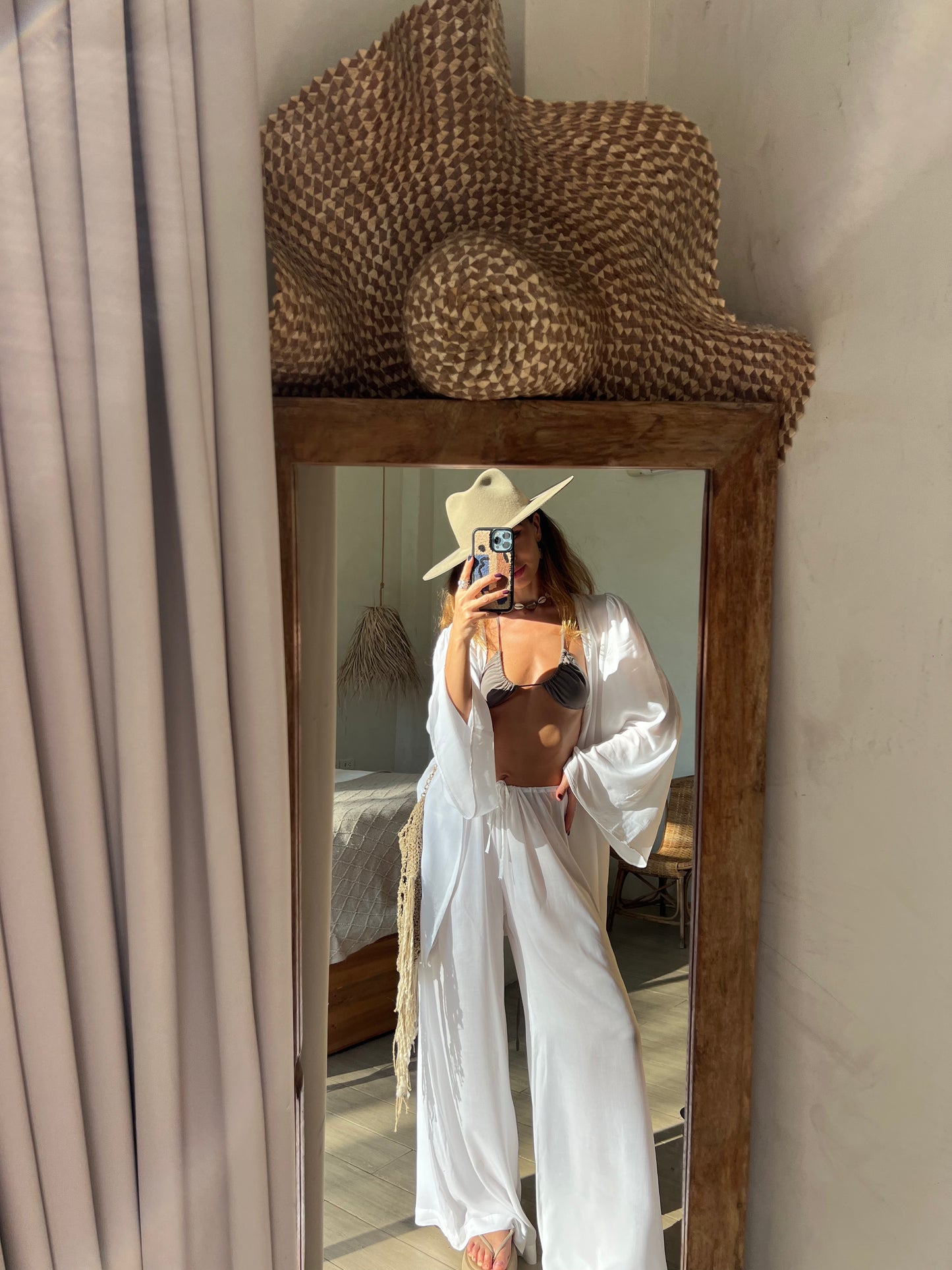 Women long white palazzo pants