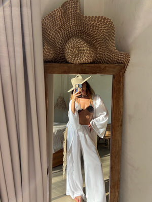 Women long white palazzo pants