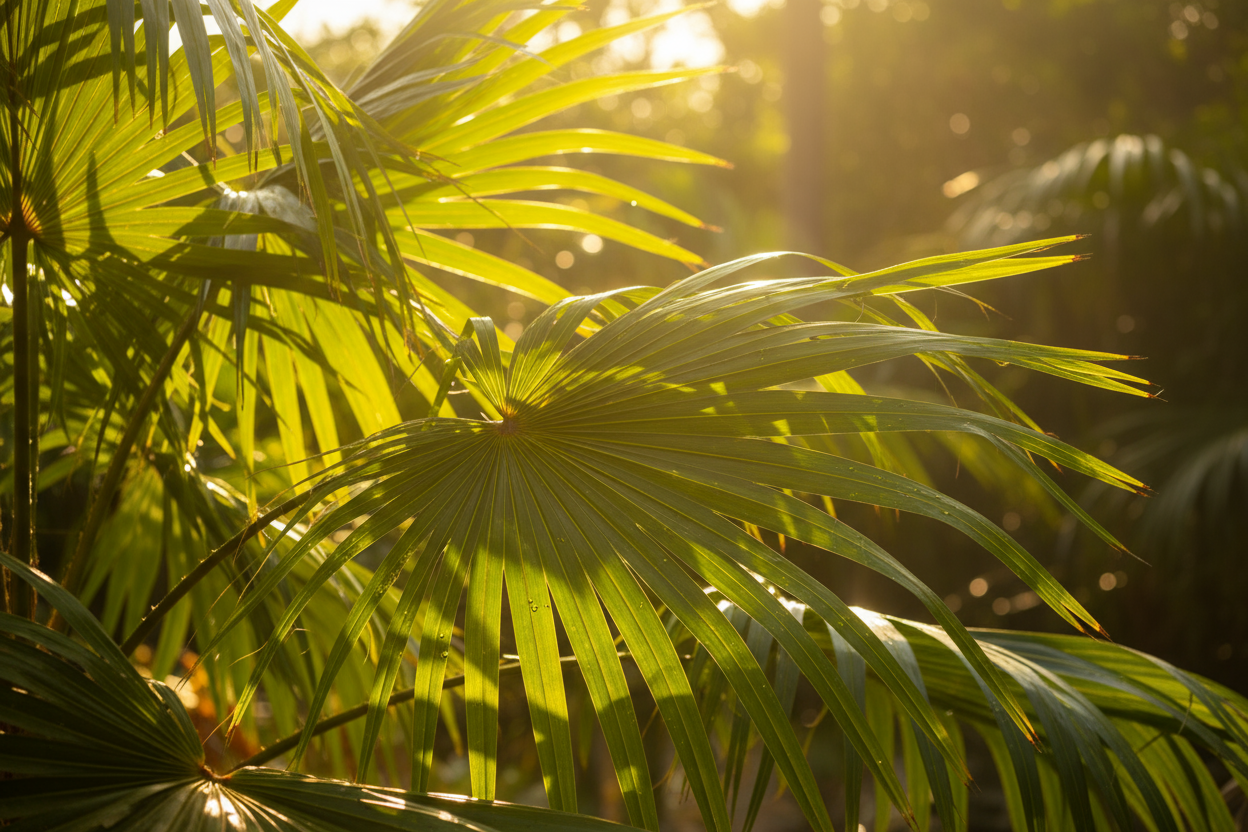 palm leaf sunny