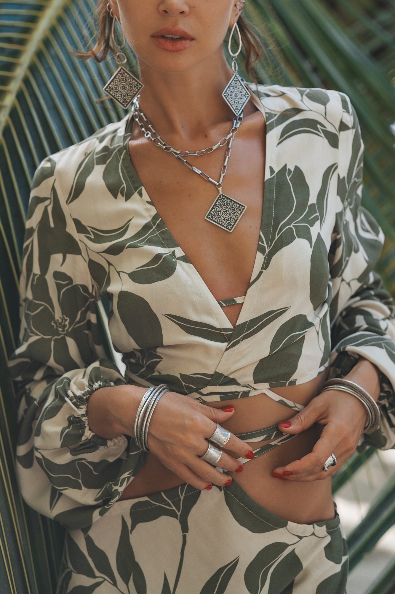 Bella top flower green