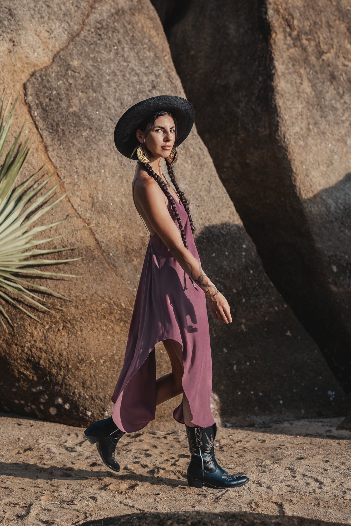 Women purple midi slip dress mockniwear Women purple midi slip dress mockniwear