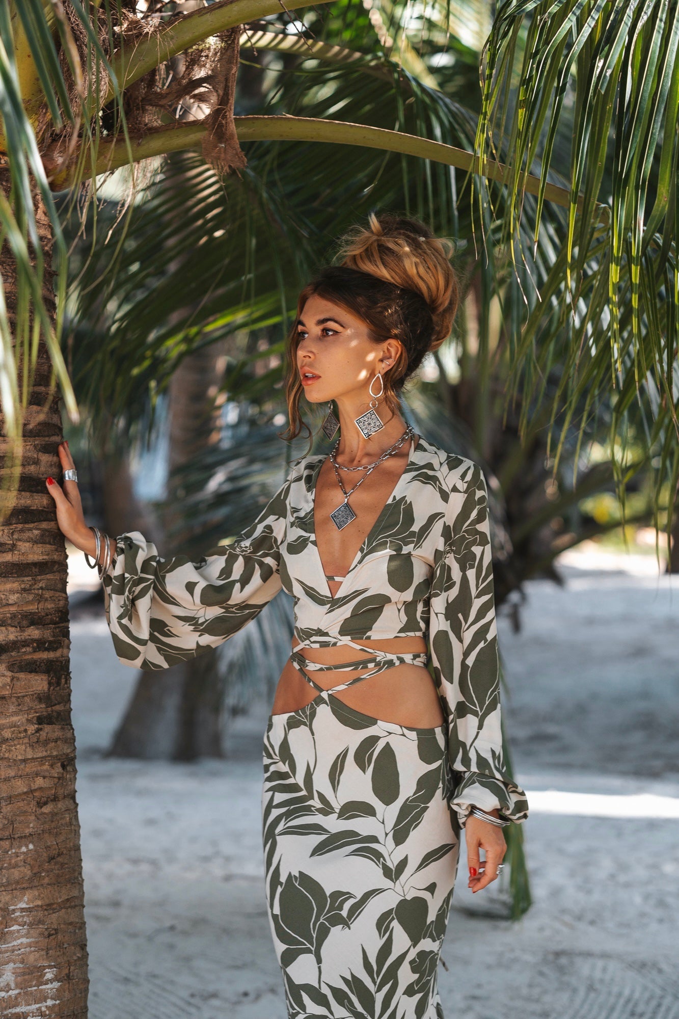 Bella top flower green