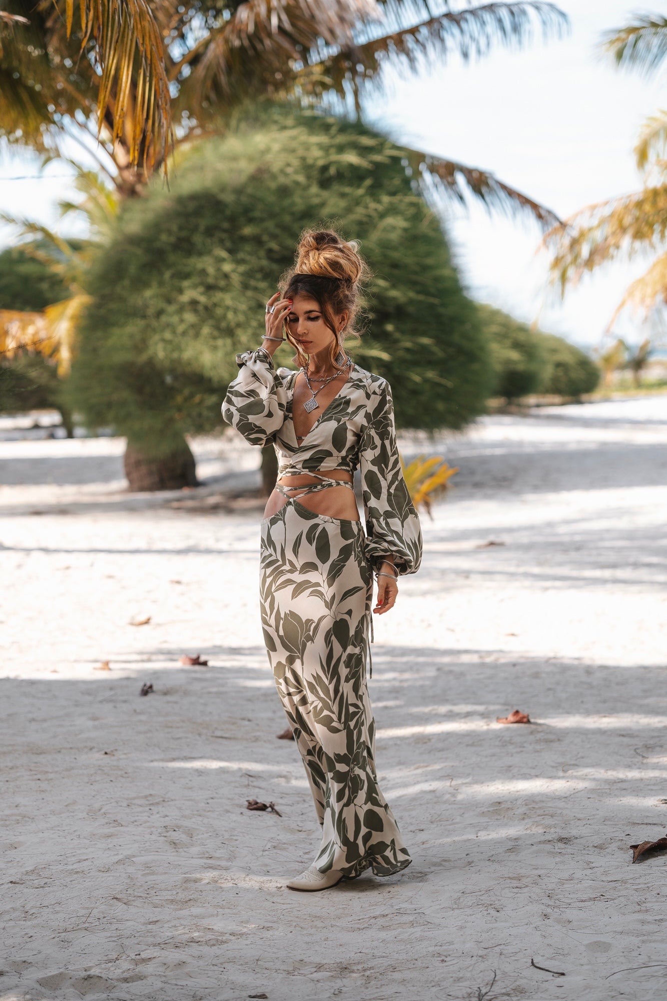 Bella top flower green