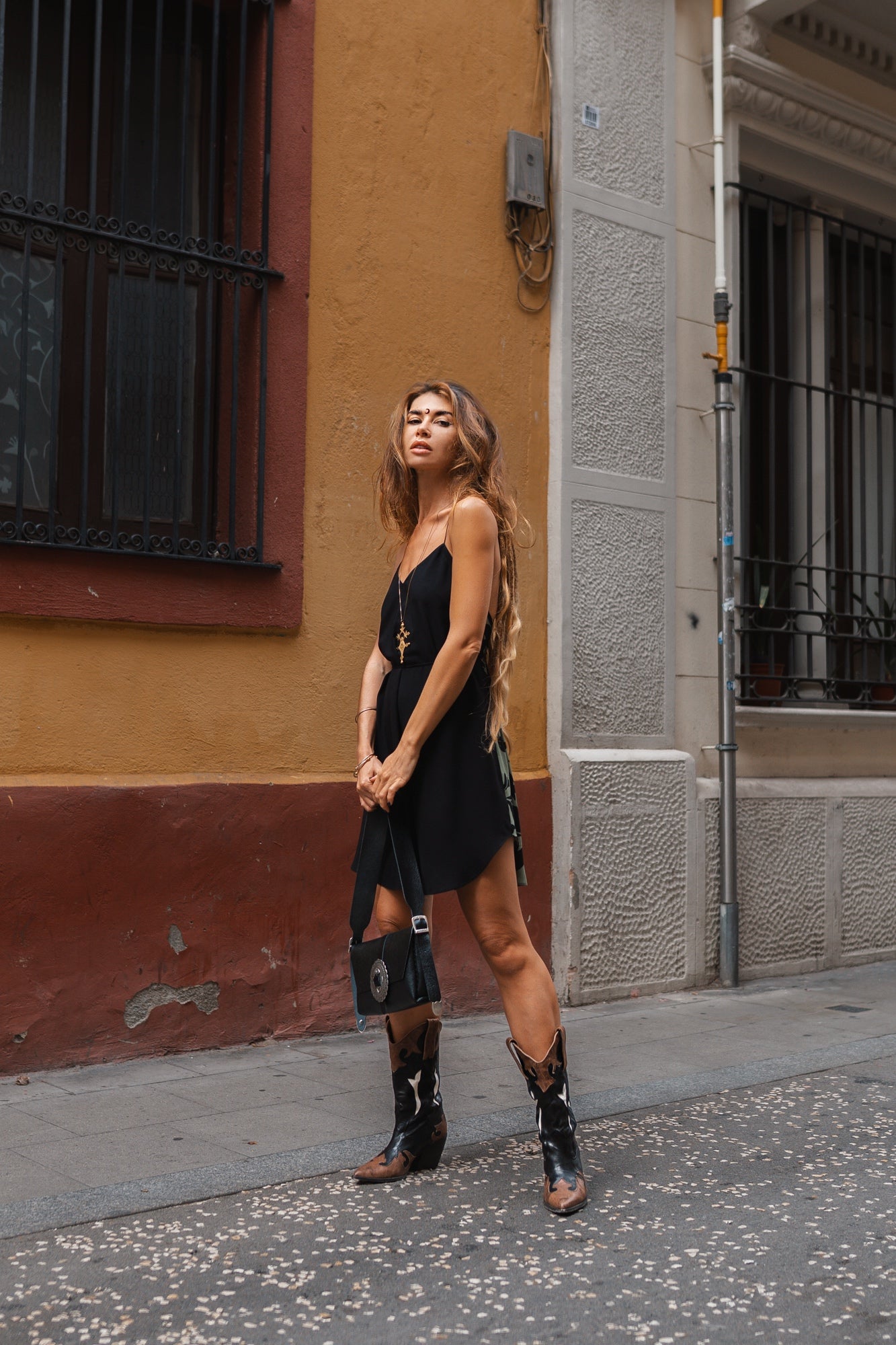Wild green flowers dress