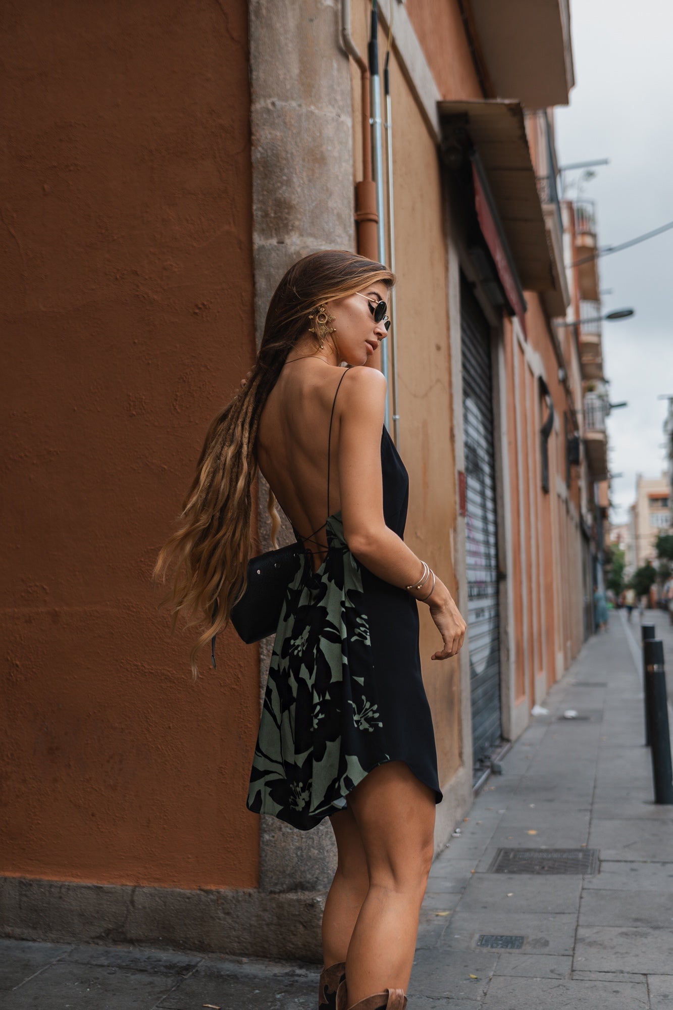 Wild green flowers dress