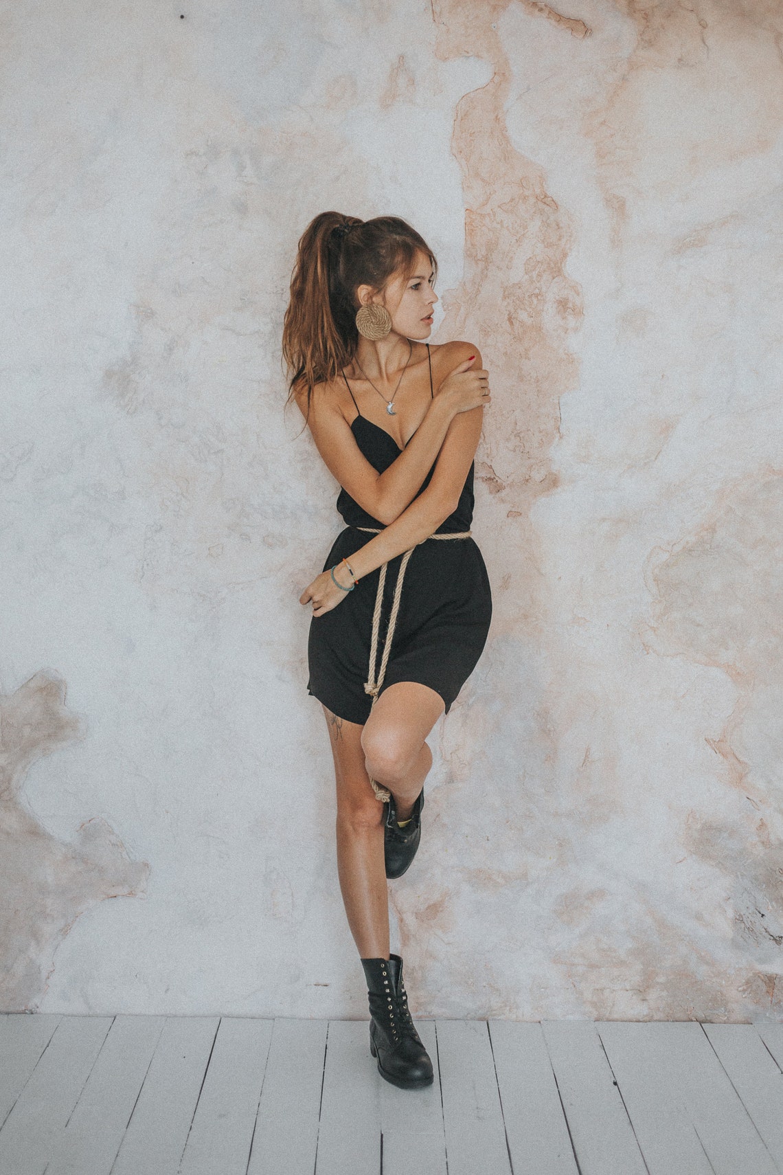 Women Slip Dress | Dark Dress | Short Dress | Black dress | Cocktail dress | Slip Dress | Party Dress | Mid-length | Black vintage dress