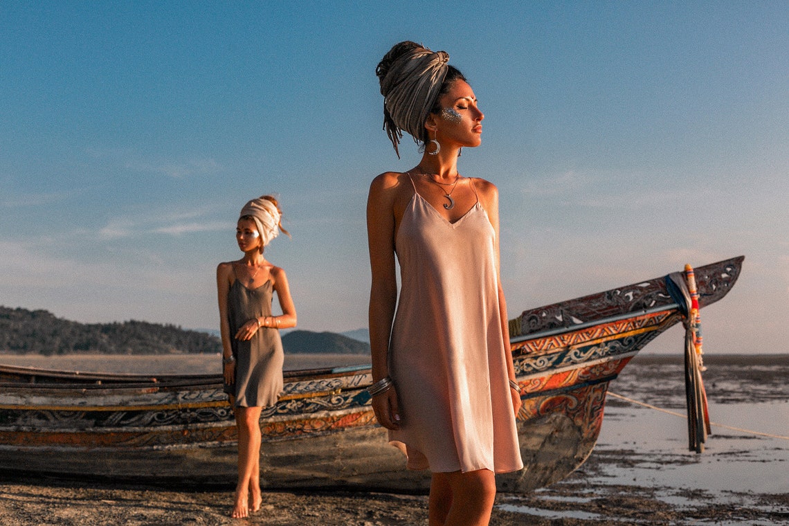 Women's Dress | Cream | Short Dress | Beige | Cocktail | Slip Dress | Party Dress | Mid-length | Designer | Festival | Elegant | Cocktail