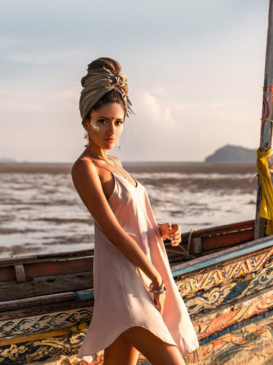 Women's Dress | Cream | Short Dress | Beige | Cocktail | Slip Dress | Party Dress | Mid-length | Designer | Festival | Elegant | Cocktail