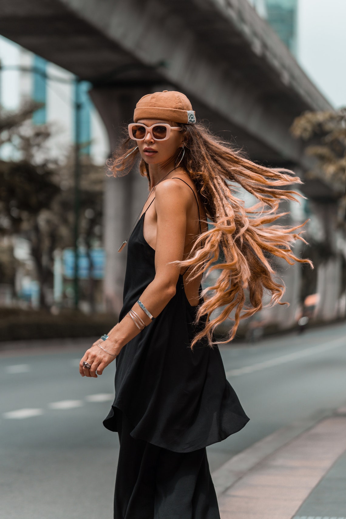 Women's set | Women's suit | Black | Dark | Elegant | Party | Dress | Trousers | Sleeveless | Viscose | Organic | Festival