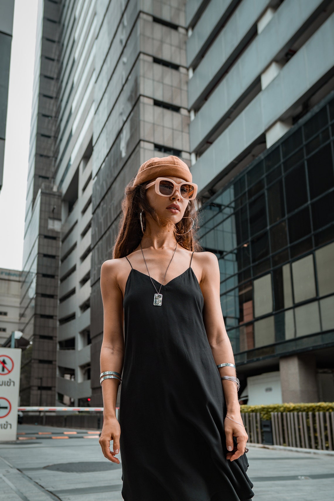 Women's set | Women's suit | Black | Dark | Elegant | Party | Dress | Trousers | Sleeveless | Viscose | Organic | Festival