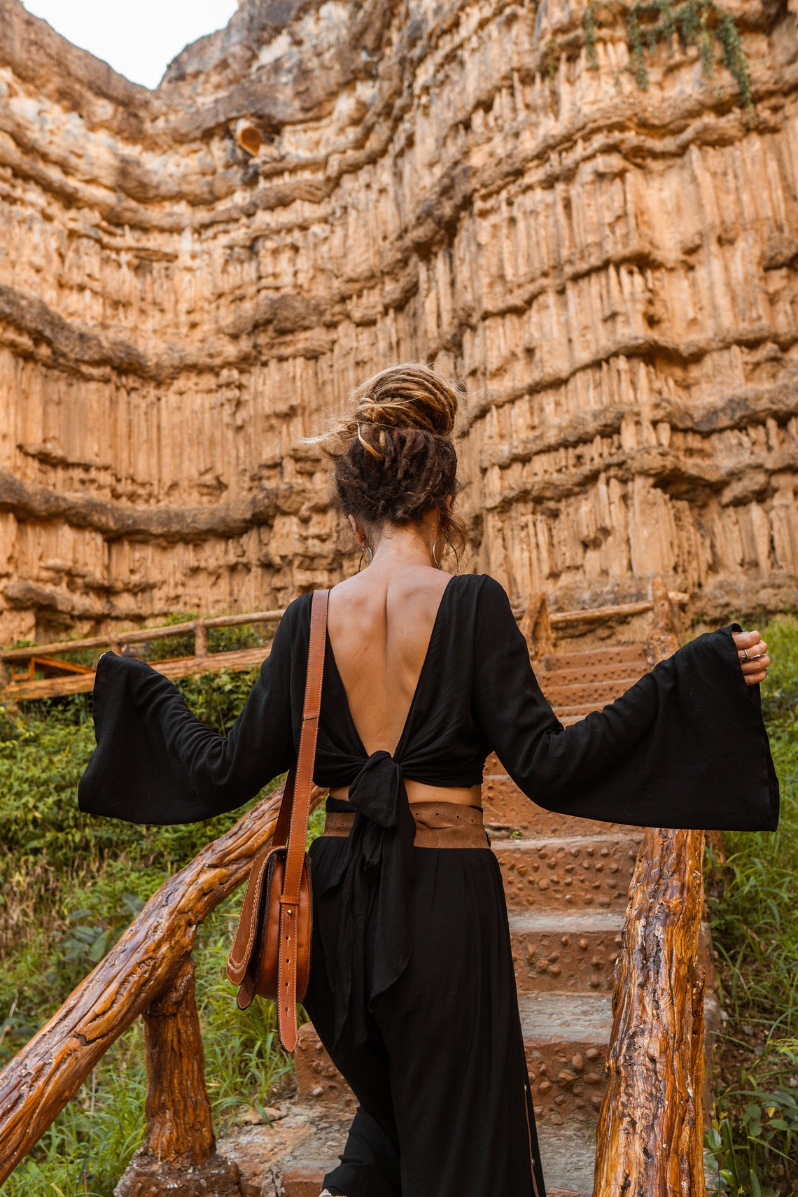 Women black top and pants elegant set | Black women suit | Top and pants set | Top and trousers suit | Gift women set Flare Sleeve women set