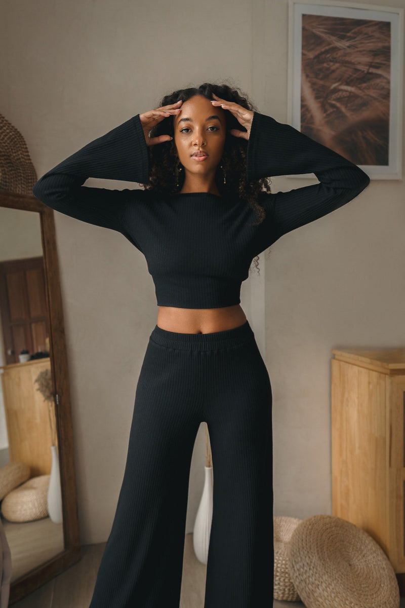 Black Casual Simple High Waist Wide Leg Pants With Belt | Black wide leg  pants, High waisted pants, Wide leg trousers outfit